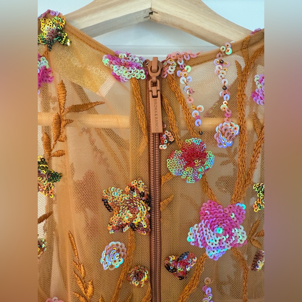 Bronx and Banco Sicilia Sequined Maxi Dress in coral multi - Picture 13 of 17
